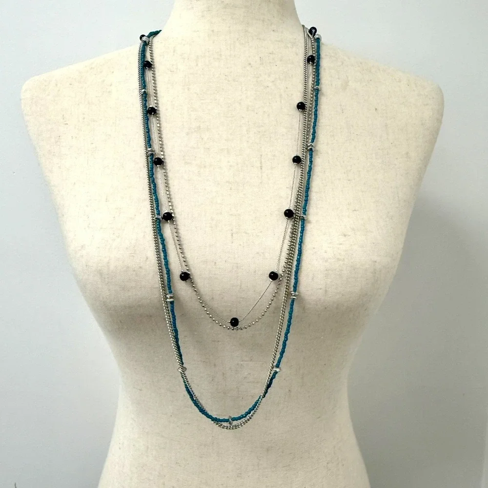 Lia Sophia Set of 2 Detachable Necklaces w/Infinite Clasp Silver Tone NWT